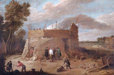 Wapiennik z figurami (olej na płótnie) autorstwa David Teniers the Younger