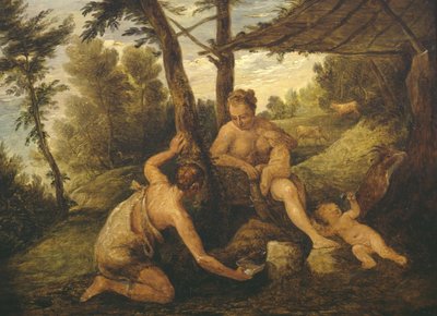 Adam i Ewa po Wypędzeniu (po Paulo Veronese i studio) autorstwa David Teniers the Younger
