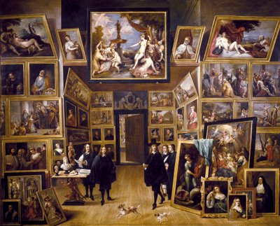 Arcyksiążę Leopold Wilhelm w swojej Galerii Obrazów, ok. 1647 (olej na miedziorycie) autorstwa David Teniers the Younger