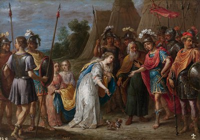 Eustathius wstawia się za Armidą (Armide) u Godfreya z Bouillon (Godefroy de Bouillon autorstwa David Teniers the Younger