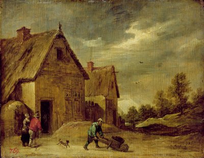 Rolnik z Taczką (olej na dębie) autorstwa David Teniers the Younger