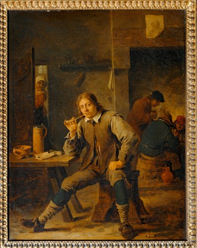 Palacz opierający się o stół ... autorstwa David the Younger Teniers