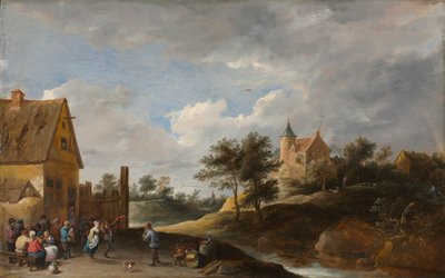 Krajobraz z tańczącymi chłopami, ok. 1645-50 autorstwa David Teniers the Younger