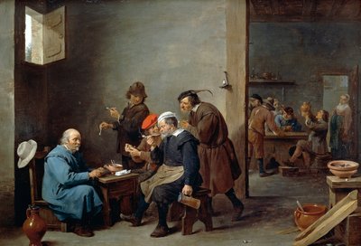 Mężczyzna w białym kapeluszu autorstwa David Teniers the Younger