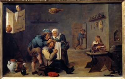 Medycyna: „”Operacja chirurgiczna”” Obraz Davida Teniersa II Młody (1610-1690) (ec.flam.) Niedz. 0,33x0,25 m Madryt, Muzeum Prado autorstwa David Teniers the Younger