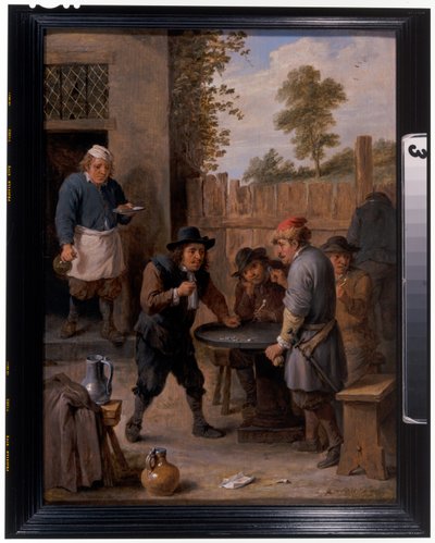 Chłopi grający w kości przed zajazdem autorstwa David the Younger Teniers