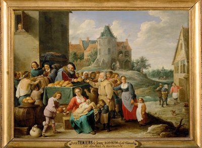 Siedem uczynków miłosierdzia - Nakarmić głodnych ... autorstwa David the Younger Teniers