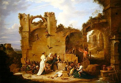 Kuszenie św. Antoniego (olej na płótnie) autorstwa David Teniers the Younger