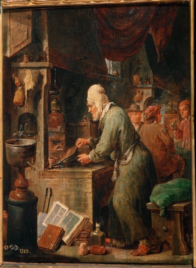 Alchemik (drewno) autorstwa David the Younger Teniers
