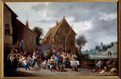 Wesele wiejskie. Obraz przypisywany Davidowi Teniersowi II dit Le Jeune (1610-1690) Ec. Bujda. autorstwa David Teniers the Younger