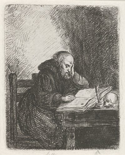 czytający mnich autorstwa David van der Kellen
