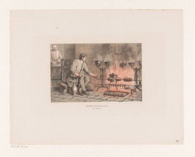 Przybory kuchenne, XIV wiek sprzęt kuchenny. (XIV wiek) (tytuł na obiekcie) autorstwa David van der Kellen