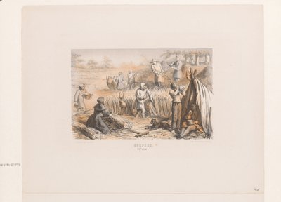 Zbiór na polach, XIII wiek wieśniacy. (XIII wiek) (tytuł na obiekcie) autorstwa David van der Kellen