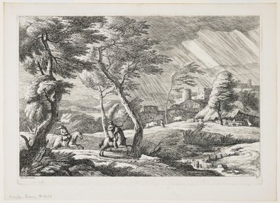 Płyta VII, z zestawu pejzaży, 1743 autorstwa Davide Antonio Fossati