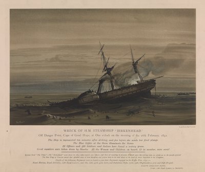 Wrak statku parowego H.M. "Birkenhead", 26 lutego 1852 r. autorstwa Day & Son