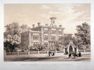 Szkoły Towarzystwa Londyńskiego do nauczania osób niewidomych, Avenue Road, Marylebone, Londyn, c1860. autorstwa Day and Son