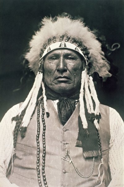 Drewniana Noga, wojownik Północnych Czejenów, który walczył w bitwie pod Little Bighorn w 1876 r. autorstwa DeLancey W. Gill