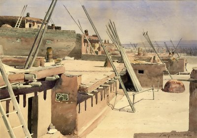 Ulica w Pueblo of Zuni, Nowy Meksyk autorstwa De Lancey Gill