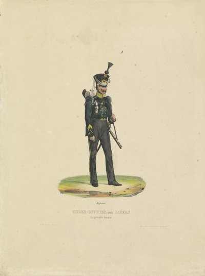 Myśliwy w wielkim mundurze, 1820-1825 Podoficer w wielkim mundurze (tytuł na obiekcie) autorstwa De la Cour