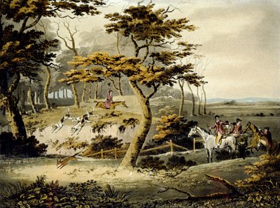 Popołudnie Foxhunting, grawerowane przez J.H. Clarke i F. Jekes autorstwa Dean Snr. (after) Wolstenholme