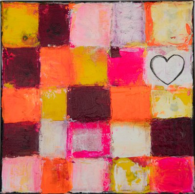 Kolorowe serce w kratkę autorstwa Deb Chaney