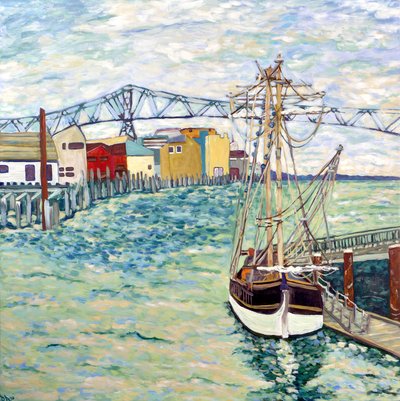 Astoria Boat, 2018 (akryl na płótnie) autorstwa Deborah Eve Alastra