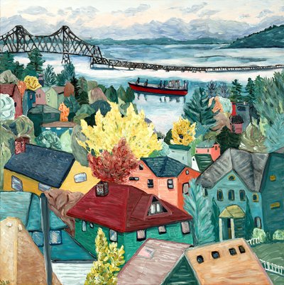 Astoria View, 2015 (akryl na płótnie) autorstwa Deborah Eve Alastra