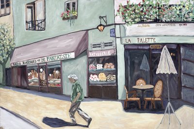Cafe Corner, 2017 (akryl na płótnie) autorstwa Deborah Eve Alastra