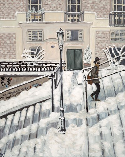 Montmartre Snow, 2017 (akryl na płótnie) autorstwa Deborah Eve Alastra