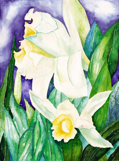 Nocne orchidee, 2007 (akwarela) autorstwa Deborah Eve Alastra