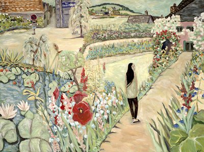 Nita w Giverny, 2017 (akryl na płótnie) autorstwa Deborah Eve Alastra