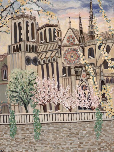 Notre Dame Doves, 2018 (akryl na płótnie) autorstwa Deborah Eve Alastra