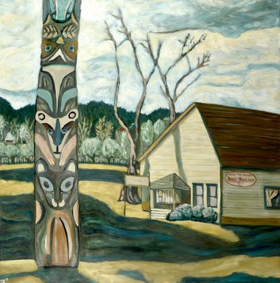 Totem dębowy, 2019 (akryl na płótnie) autorstwa Deborah Eve Alastra