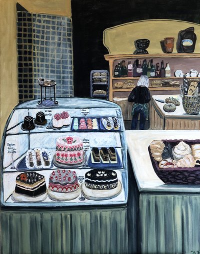 Patisserie, 2018 (akryl na płótnie) autorstwa Deborah Eve Alastra