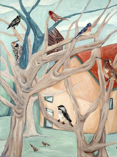 Peach House, 2015 (akryl na płótnie) autorstwa Deborah Eve Alastra