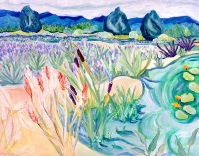 Sauvie Landscape, 2015 (akryl na płótnie) autorstwa Deborah Eve Alastra
