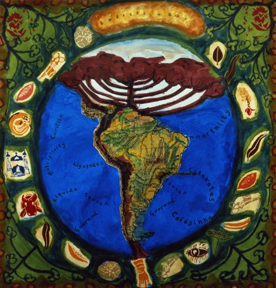 Parana, Brazylia I, 1995 (sitodruk i kolaż) autorstwa Deirdre Kelly