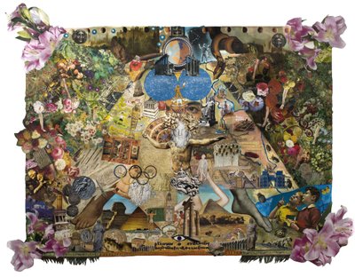 Siedem starożytnych cudów świata, 2012 (kolaż na papierze) autorstwa Deirdre Kelly
