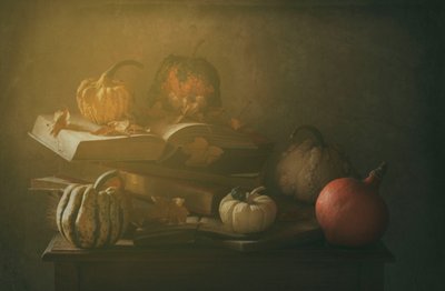 Jesienne książki i dynie autorstwa Delphine Devos