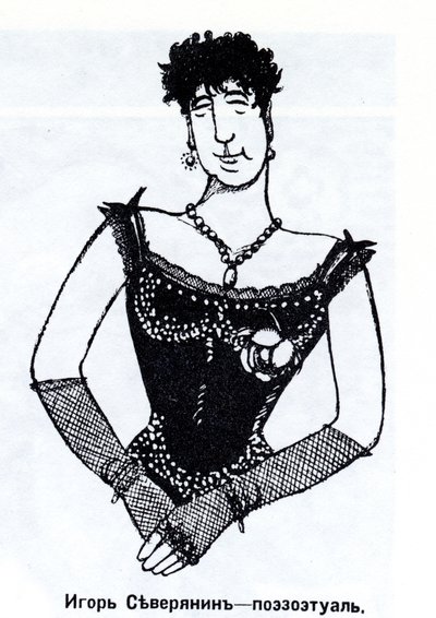 Igor Severyanin 1887-1941 Karykatura, 1915 autorstwa Deni