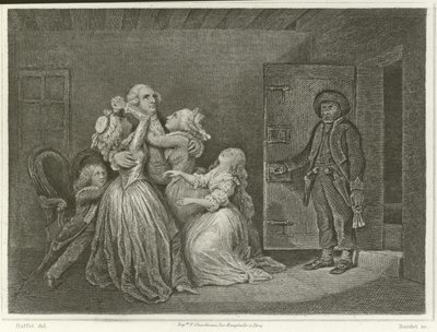 Ludwik XVI i jego rodzina (rycina) autorstwa Denis Auguste Marie (after) Raffet