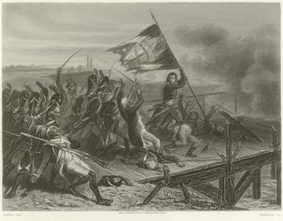 Bitwa przy moście w Arcole autorstwa Denis Auguste Marie Raffet