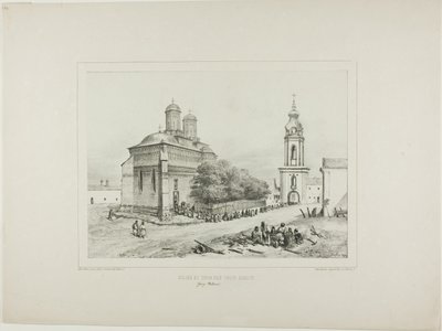 Kościół i wieża Trzech Świętych, Jassy, Modawie, 19 lipca 1837 r. autorstwa Denis Auguste Marie Raffet
