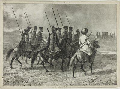 Eskorta kozacka do granicy Kubania, Taman (Rosja Środkowa), 11 października 1837 autorstwa Denis Auguste Marie Raffet