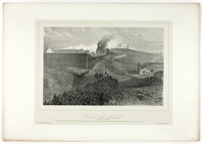 Wyjazd trzeciej kolumny, zwanej podporą, z Souvenirs d’Italie: Expédition de Rome autorstwa Denis Auguste Marie Raffet