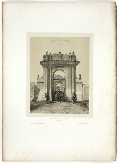 Wejście do Villa Santucci, z Pamiątek Włoch: Wyprawa z Rzymu autorstwa Denis Auguste Marie Raffet