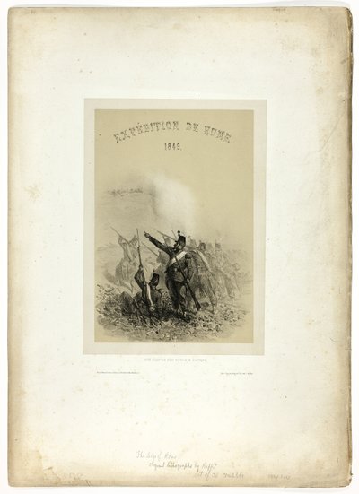 Wyprawa do Rzymu, 1849: Twoje przyjęcie nie jest ani grzeczne, ani polityczne, z Souvenirs d’Italie: Expédition de Rome autorstwa Denis Auguste Marie Raffet