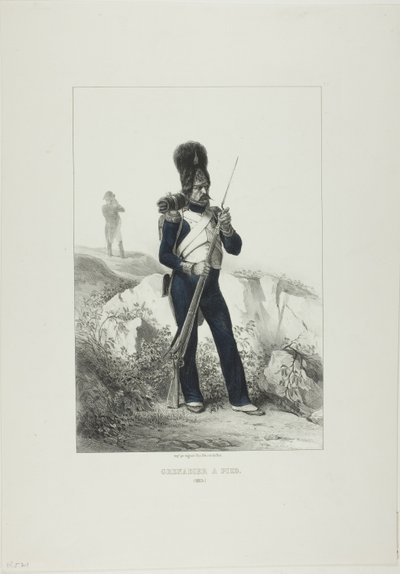 Grenadier pieszy, Elba autorstwa Denis Auguste Marie Raffet