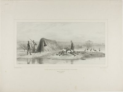 Posterunek wartowniczy węgierskich kolonii wojskowych, lewy brzeg Dunaju, 7 lipca 1837 r. autorstwa Denis Auguste Marie Raffet