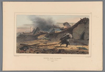 Ruiny, 1832 Ruiny w Bagne (tytuł na obiekcie) Rysunki wykonane z życia podczas oblężenia Cytadeli w Antwerpii przez Raffeta (tytuł serii na obiekcie) autorstwa Denis Auguste Marie Raffet